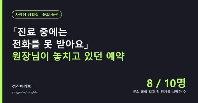 「진료 중에는 전화를 못 받아요」 — 김해 정형외과 원장님이 놓치고 있던 예약